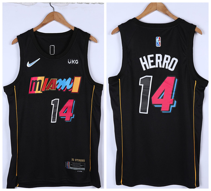 Men's Miami Heat #14 Tyler Herro Black Stitched Jersey