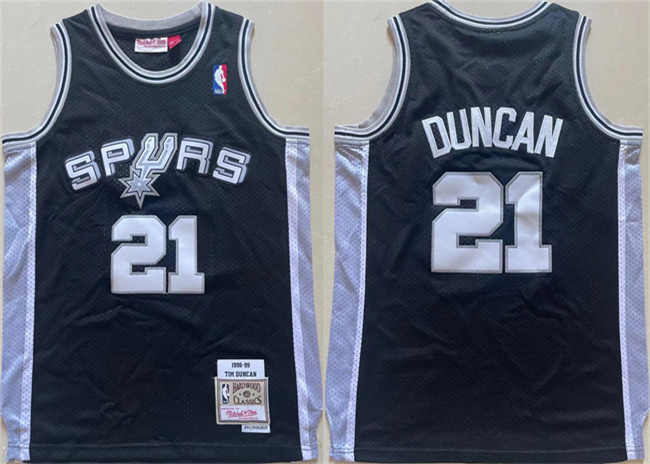 Youth Spurs #21 Tim Duncan Black Stitched Jersey