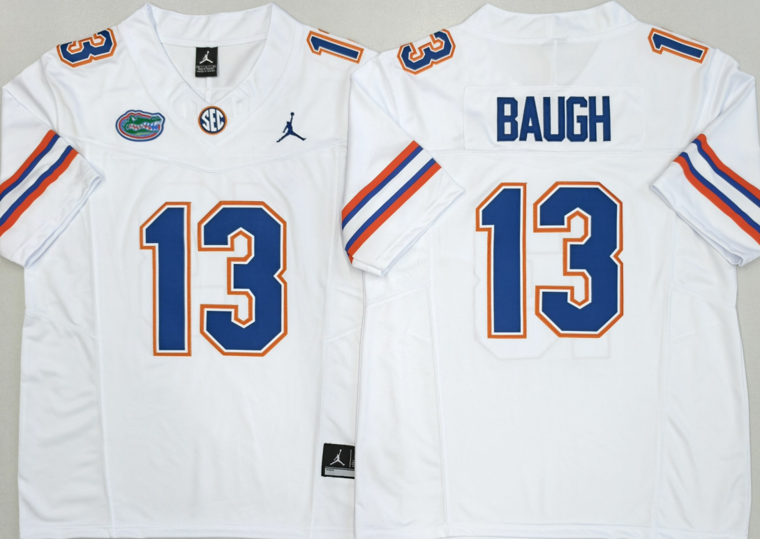Men's Florida Gators #13 Jadan Baugh White F.U.S.E. Stitched Jersey
