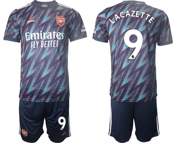 Arsenal F.C #9 Lacazette Away Soccer Jersey Suit
