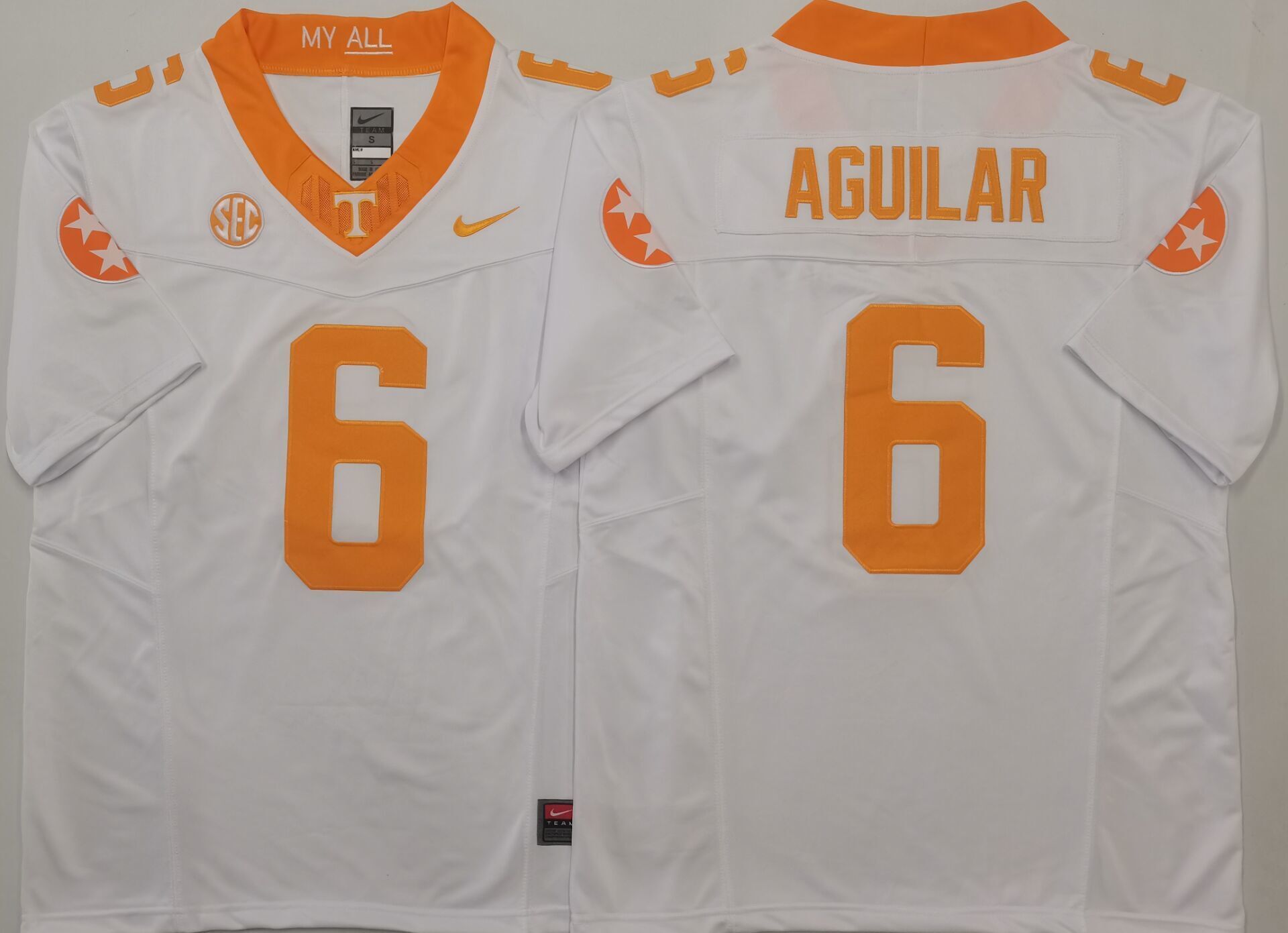 Men's Tennessee Volunteers #6 Joey Aguilar White 2025 F.U.S.E. Stitched Jersey