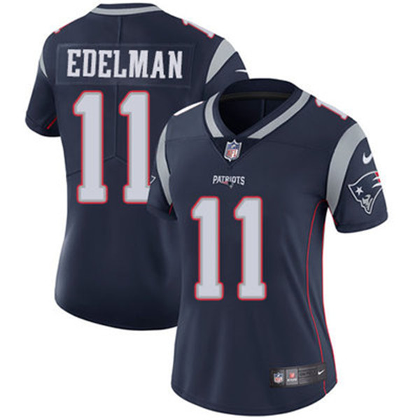 Women's New England Patriots #11 Julian Edelman Navy Vapor Untouchable Stitched Jersey(Run Small)