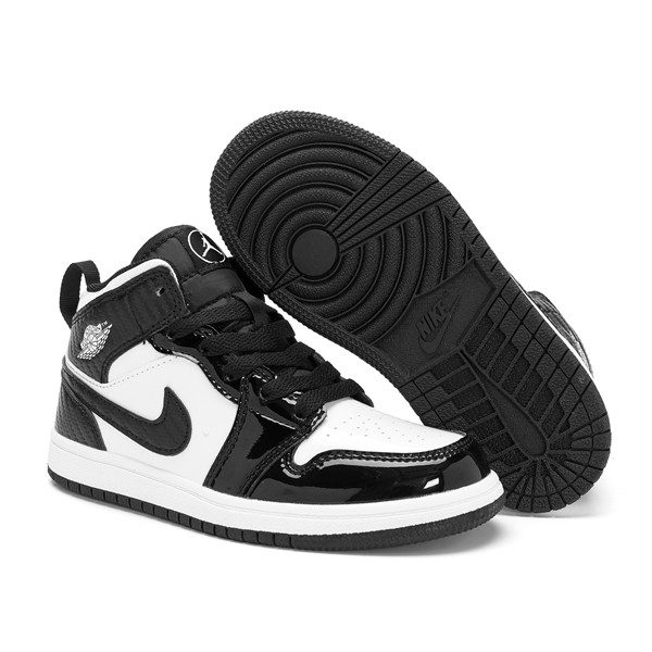 Youth Running Weapon Air Jordan 1 Black/White Shoes 10018