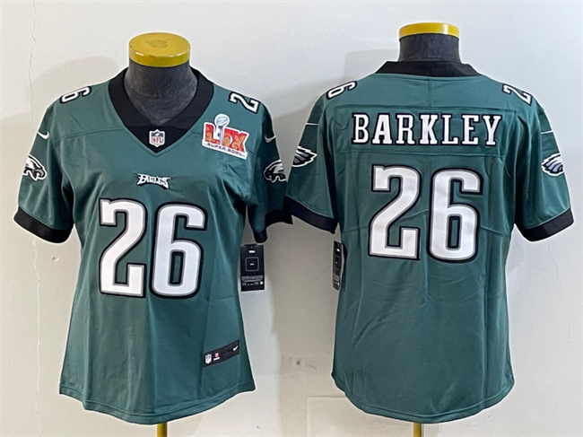Youth Philadelphia Eagles #26 Saquon Barkley Green 2025 Super Bowl LIX Patch Vapor Untouchable Limited Stitched Football Jersey Youth Philadelphia Eagles #26 Saquon Barkley Green 2025 Super Bowl LIX Patch Vapor Untouchable Limited Stitched Football Jersey