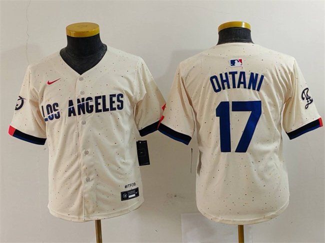 Youth Los Angeles Dodgers #17 Shohei Ohtani Cream Stitched Baseball Jersey