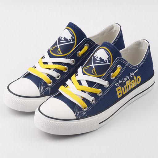 Women's and Youth NHL Buffalo Sabres Repeat Print Low Top Sneakers 001