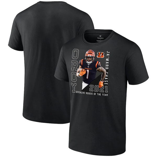 Men's Cincinnati Bengals #1 Ja'Marr Chase Black T-Shirt