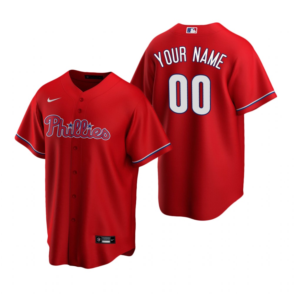 Youth Philadelphia Phillies Active Player Custom Red Cool Base Stitched Baseball Jersey
