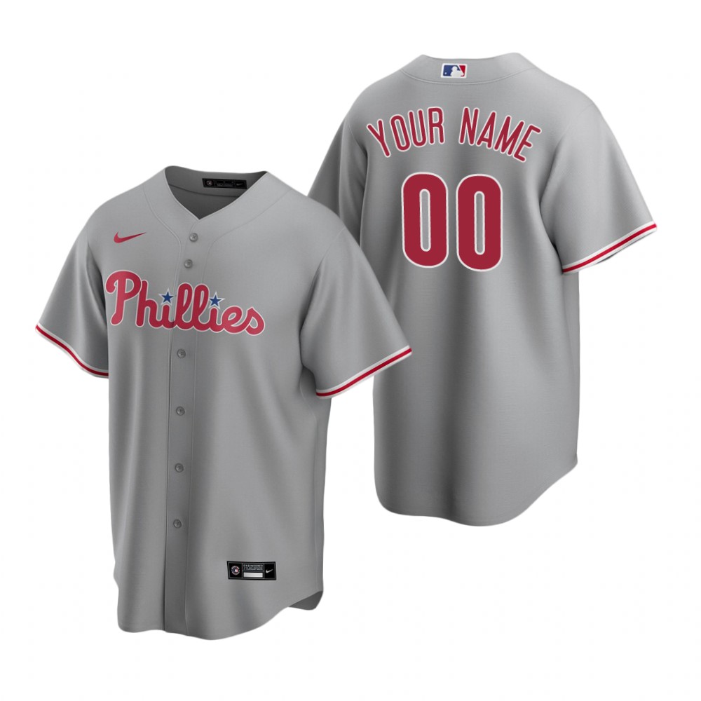 Youth Philadelphia Phillies Active Player Custom Grey Cool Base Stitched Baseball Jersey