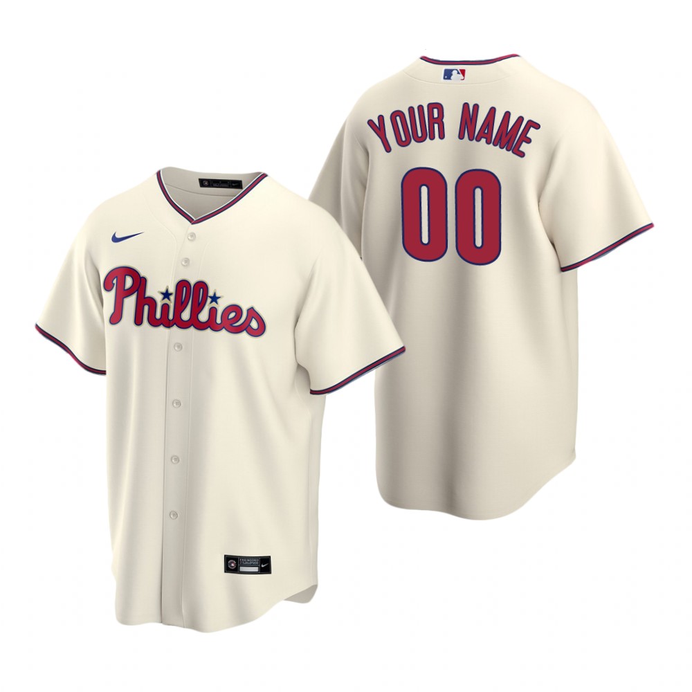 Youth Philadelphia Phillies Active Player Custom Cream Cool Base Stitched Baseball Jersey