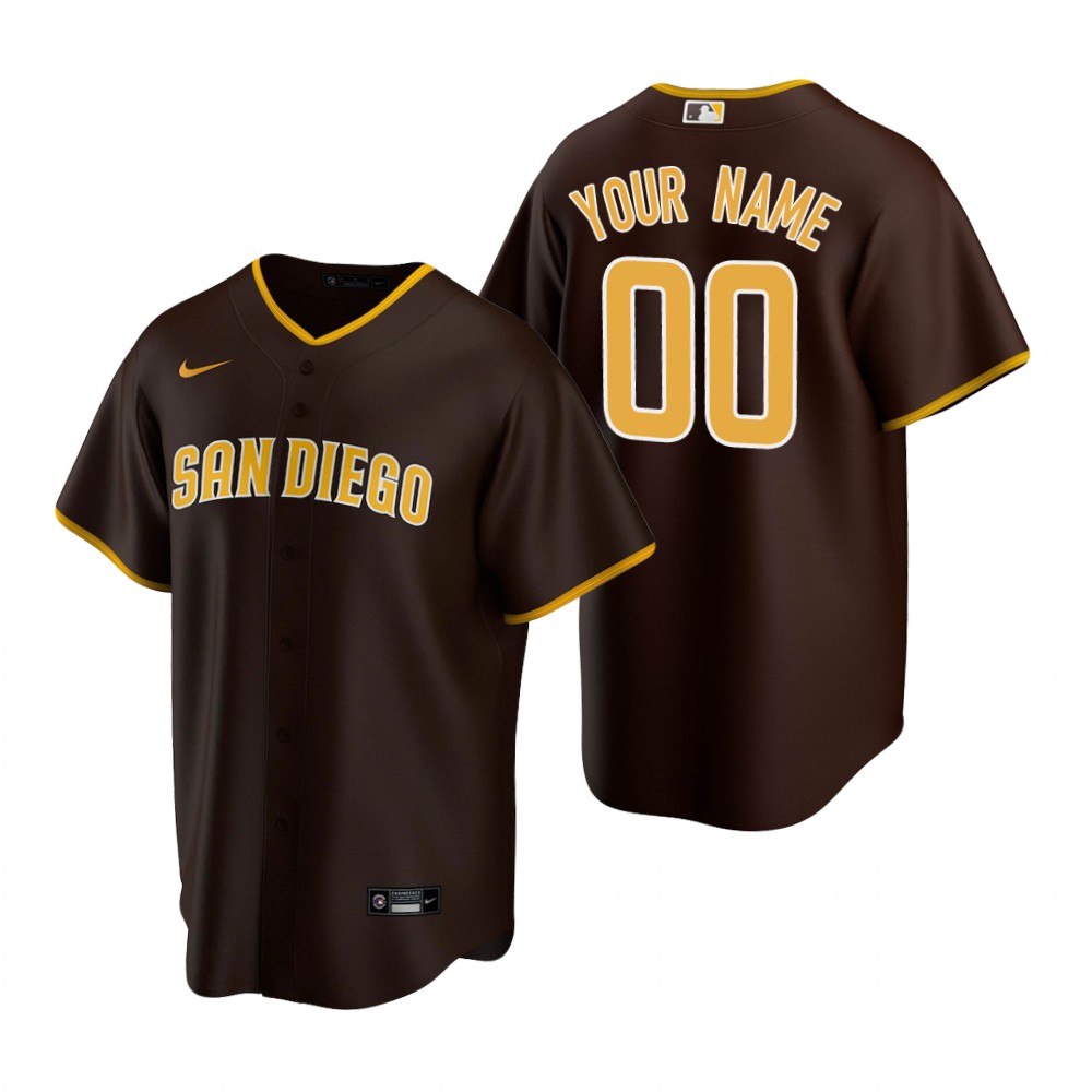 Youth San Diego Padres Active Player Custom Brown Cool Base Stitched Baseball Jersey