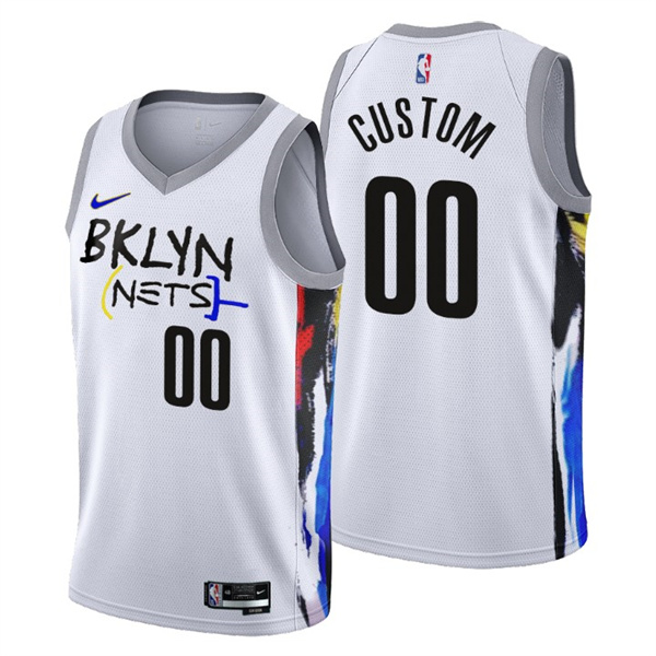 Youth Brooklyn Nets Active Player Custom 2022/2023 White City Edition Stitched Jersey