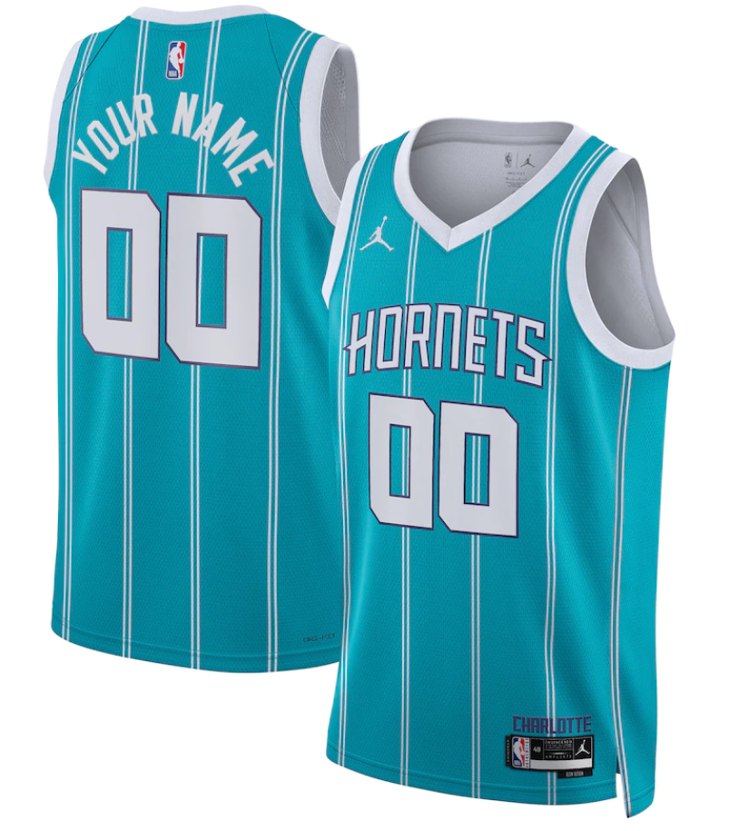 Youth Charlotte Hornets Active Player Custom Aqua Stitched Jersey