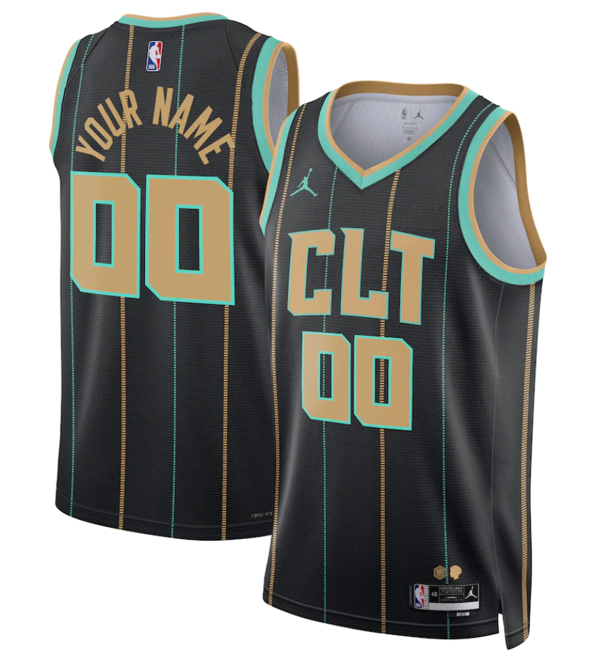 Youth Charlotte Hornets Active Player Custom 2022/2023 Black City Edition Stitched Jersey