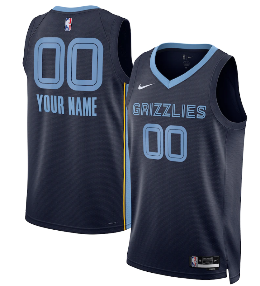 Youth Memphis Grizzlies Active Player Custom Navy Stitched Jersey