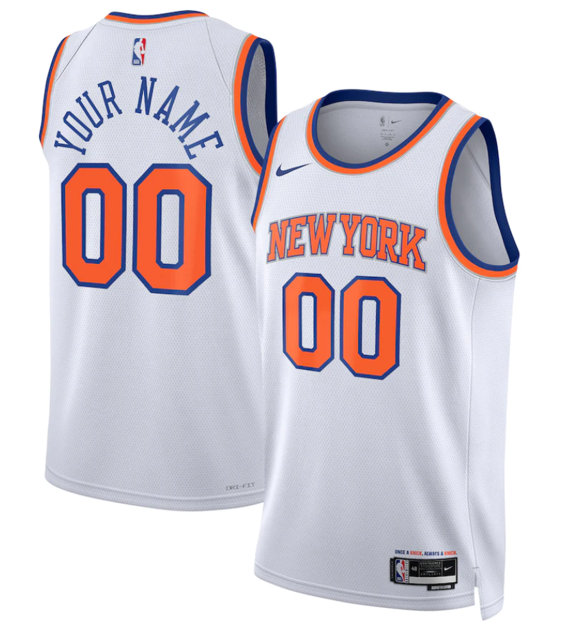 Youth New Yok Knicks Active Player Custom White Association Edition Stitched Jersey
