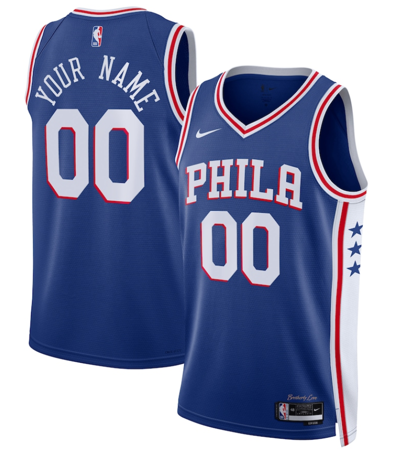 Youth Philadelphia 76ers Active Player Custom Blue Icon Edition Swingman Stitched Jersey