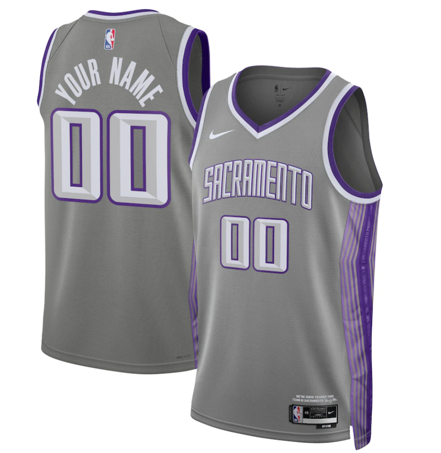 Youth Sacramento Kings Active Player Custom Grey Stitched Jersey