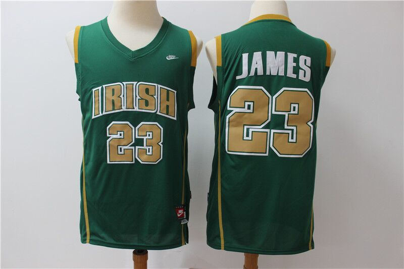 Men's Notre Dame Fighting Irish #23 Lebron James Green Limited Stitched Jersey