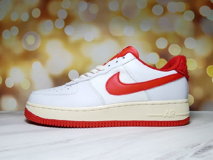Men's Air Force 1 Low White/Red Shoes 0191