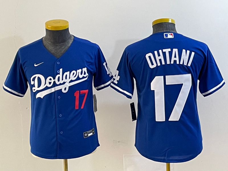Youth Los Angeles Dodgers #17 Shohei Ohtani Blue Stitched Baseball Jersey