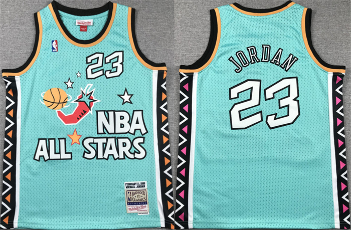 Youth Chicago Bulls #23 Michael Jordan Teal All Star Stitched Basketball Jersey
