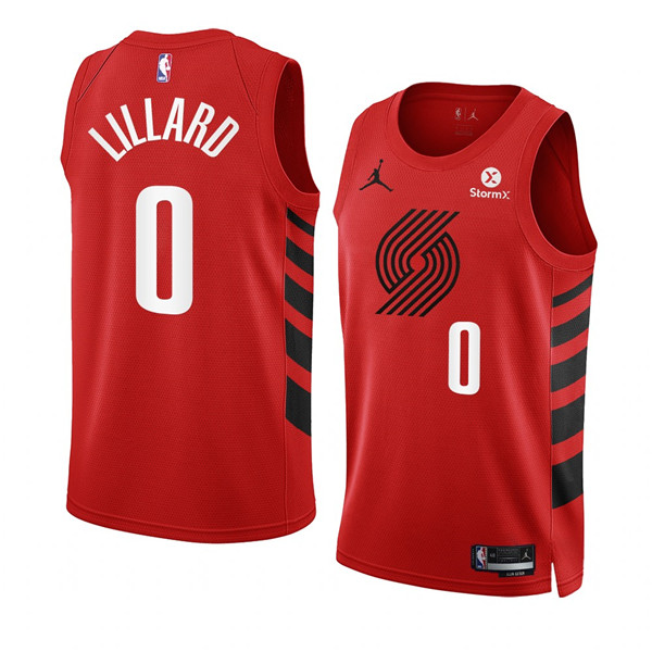 Men's Portland Trail Blazers #0 Damian Lillard 2022/23 Red Statement Edition Swingman Stitched Basketball Jersey Men's Portland Trail Blazers #0 Damian Lillard 2022/23 Red Statement Edition Swingman Stitched Basketball Jersey