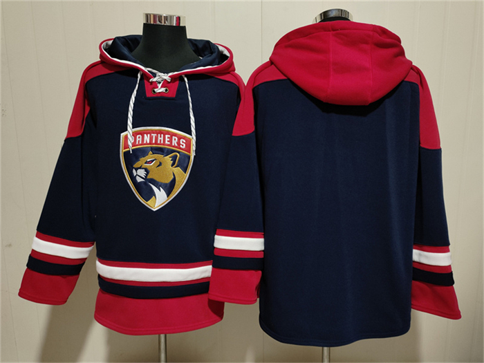 Men's Florida Panthers Blank Navy Ageless Must-Have Lace-Up Pullover Hoodie