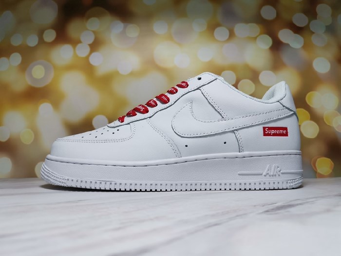 Men's Air Force 1 Low White/Red Shoes 0206