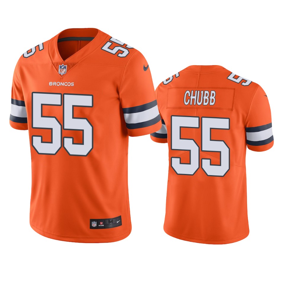 Youth Denver Broncos #55 Bradley Chubb Orange Color Rush Limited Stitched Jersey
