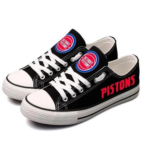 Women's and Youth Detroit Pistons Repeat Print Low Top Sneakers 002
