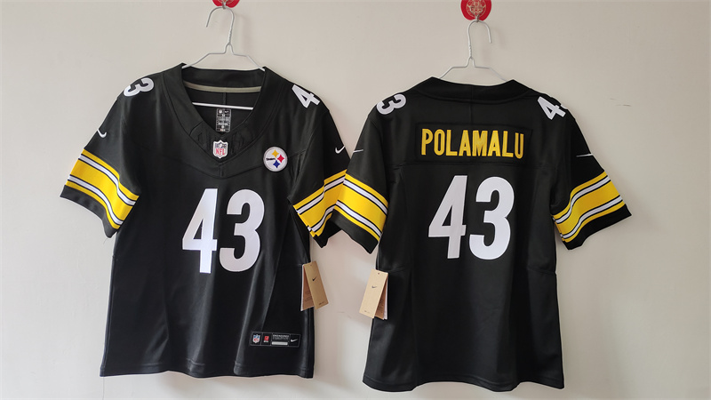 Women's Pittsburgh Steelers #43 Troy Polamalu F.U.S.E Black Vapor Stitched Football Jersey(Run Small)
