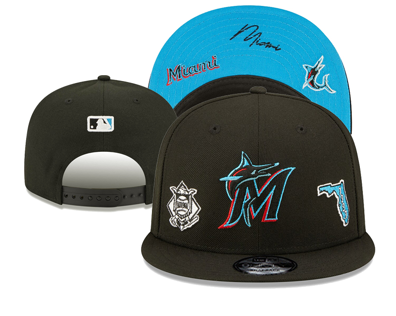 MLB Forida Marlins Stitched Snapback Hats 001