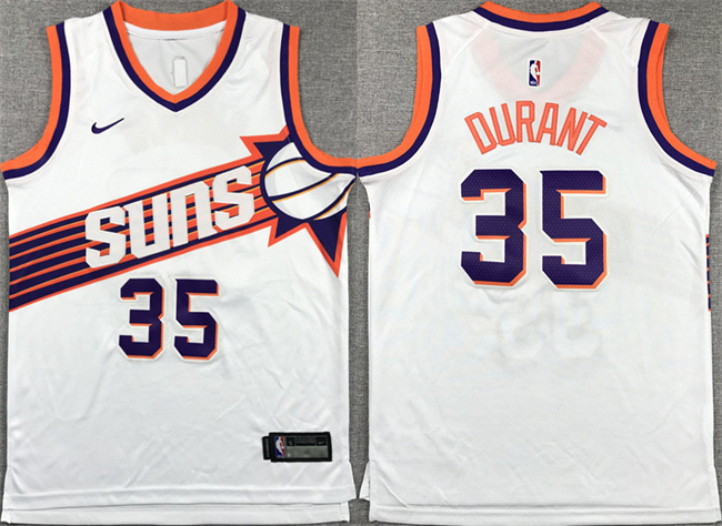 Youth Phoenix Suns #35 Kevin Durant White Association Edition Stitched Basketball Jersey