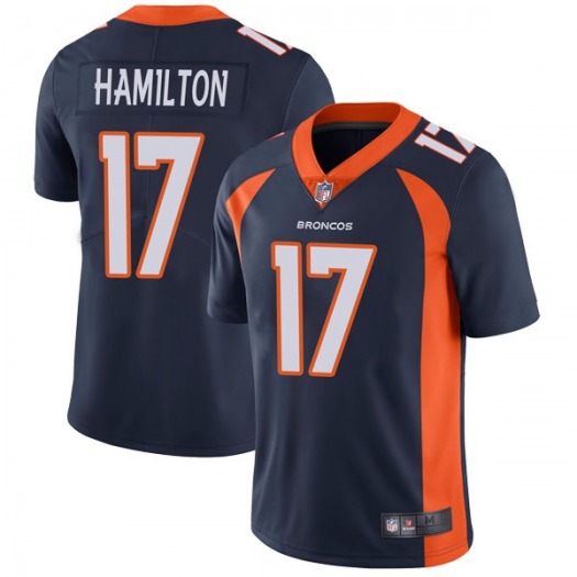 Men's Denver Broncos #17 DaeSean Hamilton Navy Vapor Untouchable Limited Stitched Jersey