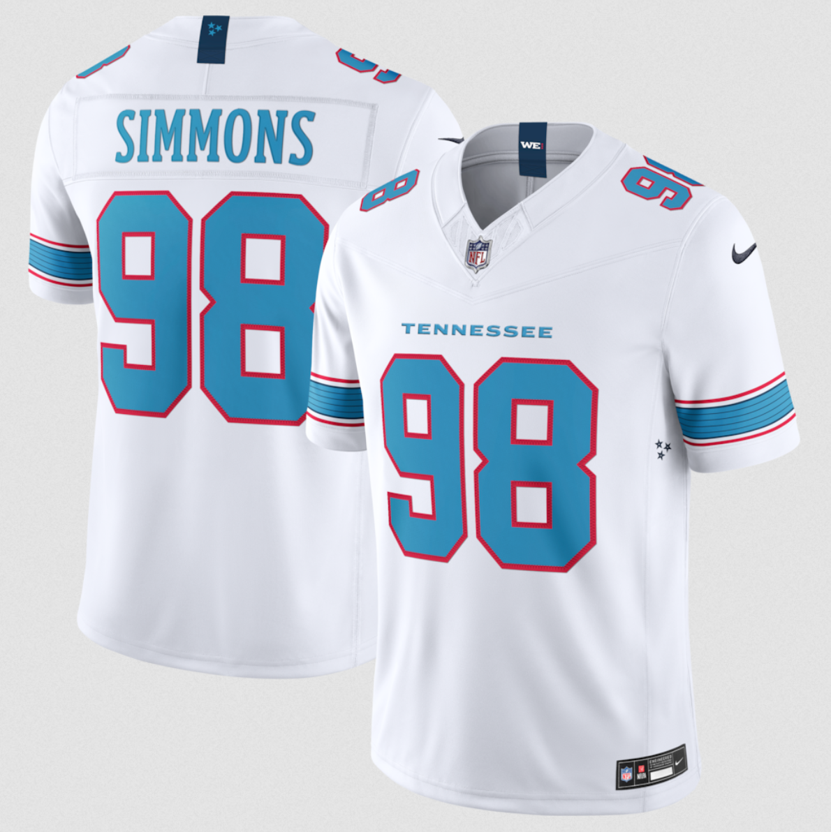 Youth Tennessee Titans #98 Jeffery Simmons White 2026 F.U.S.E. Vapor Limited Stitched Football Jersey