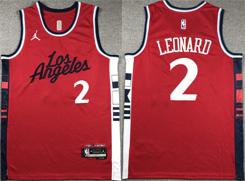 Men's Los Angeles Clippers #2 Kawhi Leonard Red Stitched Jersey