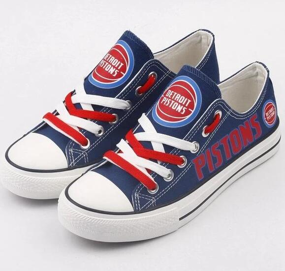 Women's and Youth Detroit Pistons Repeat Print Low Top Sneakers 003