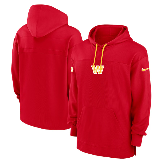 Men's Washington Commanders Red Performance Pullover Hoodie