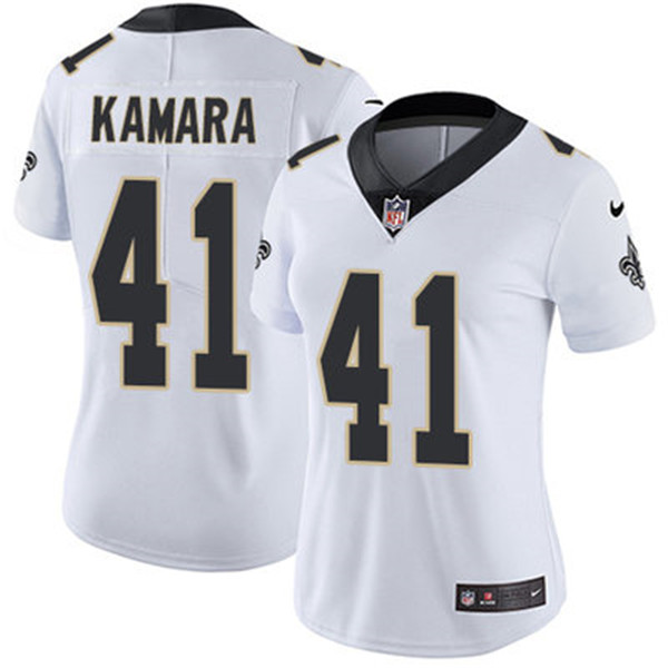 Women's New Orleans Saints #41 Alvin Kamara White Vapor Untouchable Limited Stitched Jersey