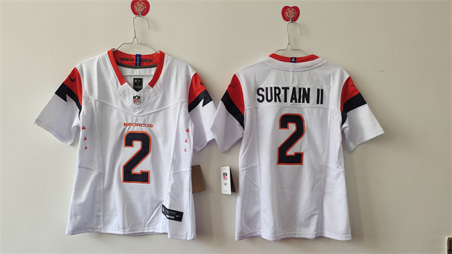 Youth Denver Broncos #2 Pat Surtain II White 2024 F.U.S.E. Vapor Limited Stitched Football Jersey Youth Denver Broncos #2 Pat Surtain II White 2024 F.U.S.E. Vapor Limited Stitched Football Jersey