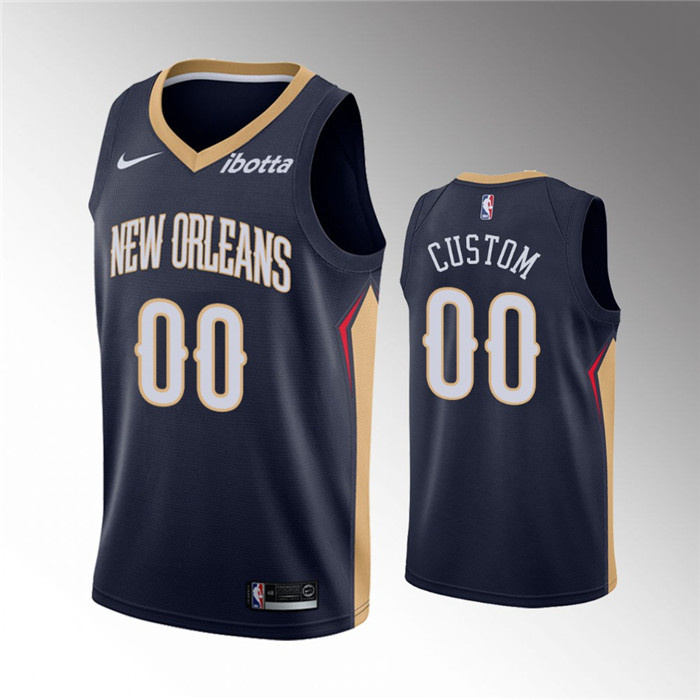 Youth New Orleans Pelicans Active Player Custom Navy Icon Edition Stitched Basketball Jersey