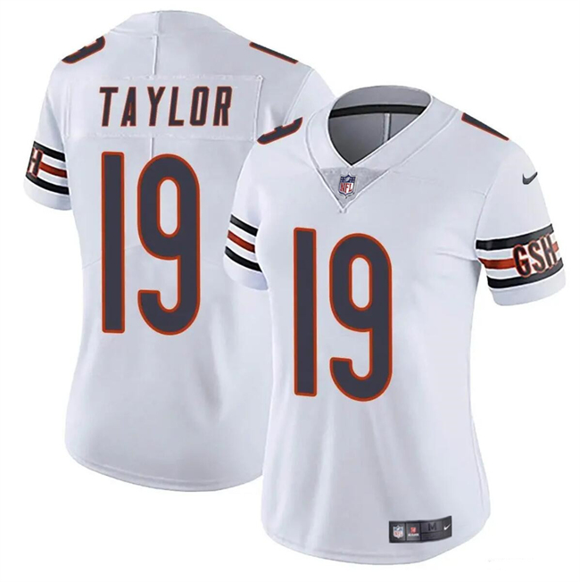 Women's Chicago Bears #19 Tory Taylor White 2024 Vapor Stitched Jersey(Run Small)