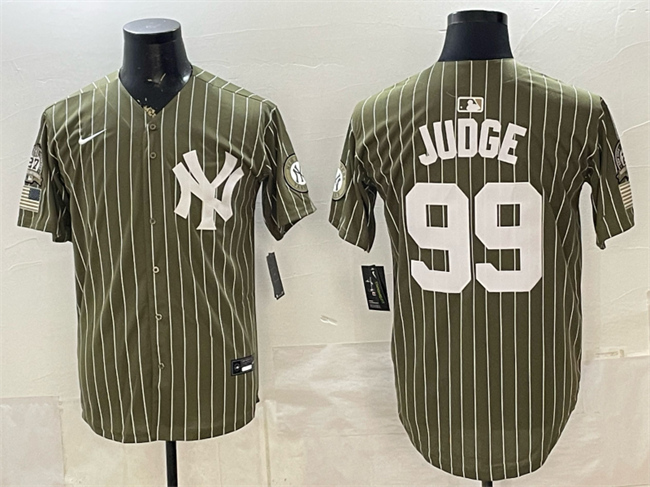 Men's New York Yankees #99 Aaron Judge Olive 2026 Armed Forces Day Salute To Service Stitched Baseball Jersey Men's New York Yankees #99 Aaron Judge Olive 2026 Armed Forces Day Salute To Service Stitched Baseball Jersey