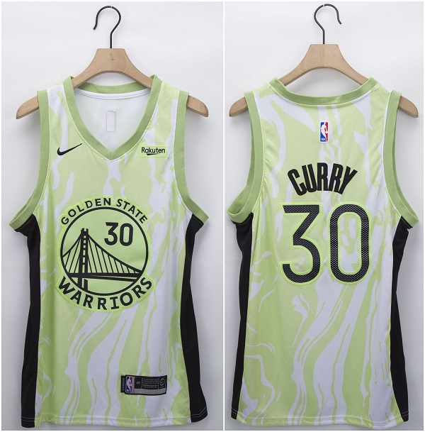 Men's Golden State Warriors #30 Stephen Curry Green/White Fashion Edition Stitched NBA Jersey