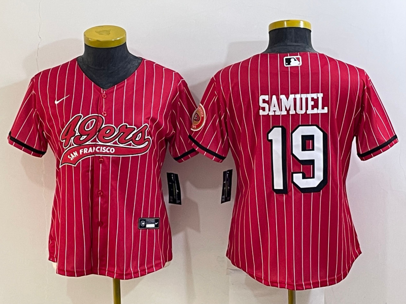 Youth San Francisco 49ers #19 Deebo Samuel New Red With Patch Cool Base Stitched Baseball Jersey Youth San Francisco 49ers #19 Deebo Samuel New Red With Patch Cool Base Stitched Baseball Jersey
