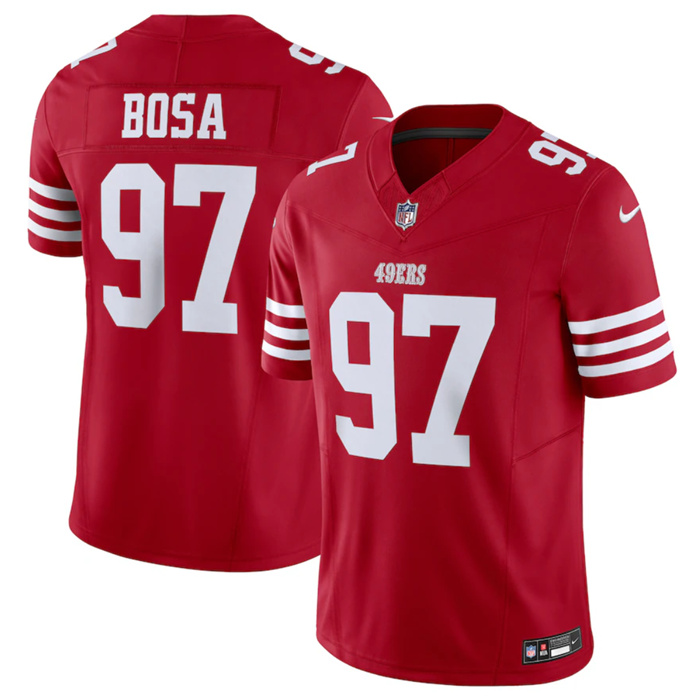 Youth San Francisco 49ers #97 Nick Bosa Red 2023 F.U.S.E. Vapor Limited Stitched Football Jersey