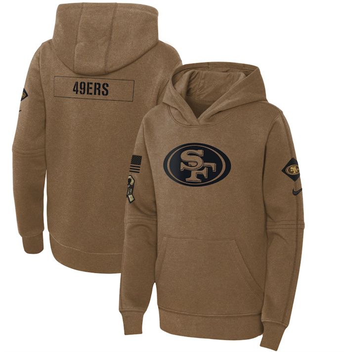 Youth San Francisco 49ers 2023 Brown Salute to Service Pullover Hoodie