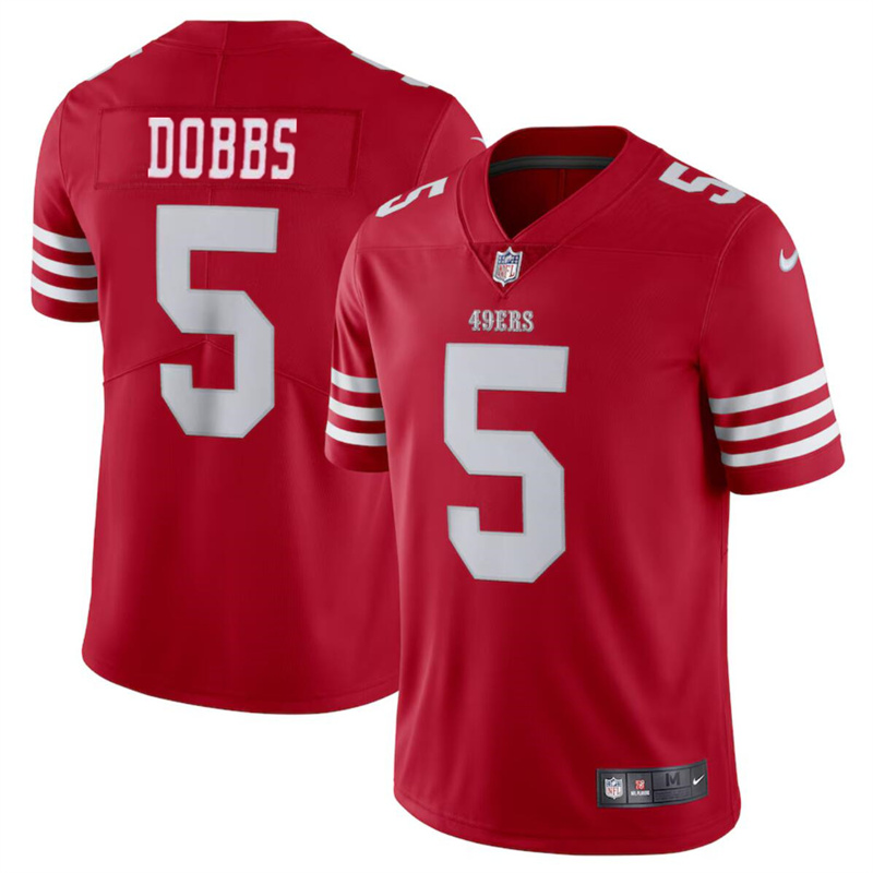Youth San Francisco 49ers #5 Josh Dobbs Red Vapor Untouchable Limited Stitched Football Jersey