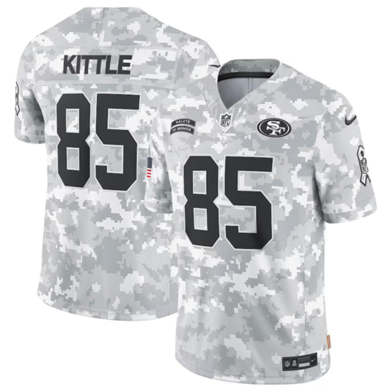 Youth San Francisco 49ers #85 George Kittle 2024 F.U.S.E Arctic Camo Salute to Service Limited Stitched Football Jersey Youth San Francisco 49ers #85 George Kittle 2024 F.U.S.E Arctic Camo Salute to Service Limited Stitched Football Jersey